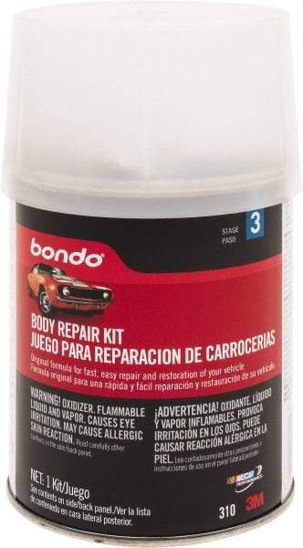 3M - 4 Piece Body Repair Kit - 16 oz Body Filler, .50 oz Cream Hardener, Metal Body Patch, Spreader - Americas Tooling