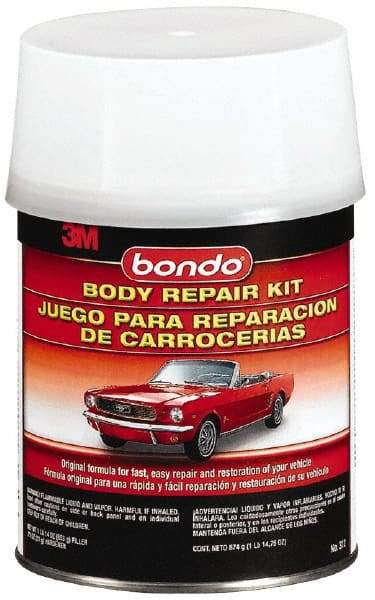 3M - 4 Piece Body Repair Kit - 32 oz Body Filler, .75 oz Cream Hardener, Metal Body Patch, Spreader - Americas Tooling