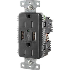 Hubbell Wiring Device-Kellems - USB Receptacles Number of USB Ports: 2 Number of Receptacles: 2 - Americas Tooling