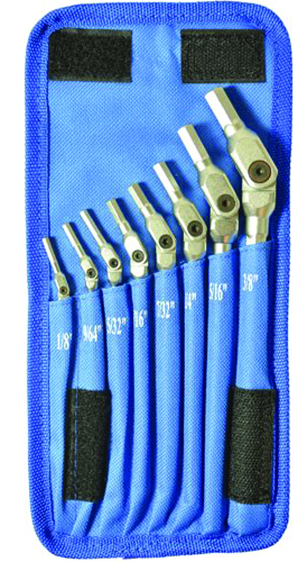 8 Piece -1/8 - 3/8" Chrome HexPro Pivot Head Hex Wrench Set - Americas Tooling