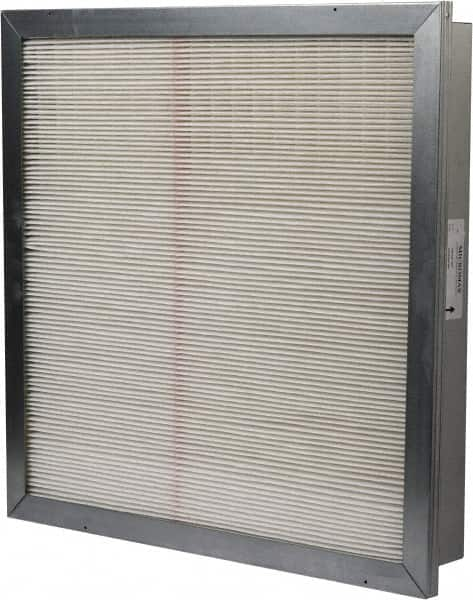 Made in USA - 24" Noml Height x 24" Noml Width x 4" Noml Depth, 85% Capture Efficiency, Wireless Pleated Air Filter - MERV 13, Microfiberglass Paper, Integrated Metal Frame, 500 Max FPM, 2,000 CFM, For Any Unit - Americas Tooling