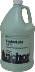 Made in USA - Anchorlube G-771, 1 Gal Bottle Cutting Fluid - Water Soluble, For Broaching, Counterboring, Drawing, Drilling, Engraving, Fly-Cutting, Hole Extruding, Milling, Piercing, Punching, Sawing, Seat Forming, Spot Facing, Tapping - Americas Tooling