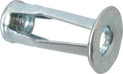 RivetKing - #10-24 UNC Thread, Clear Zinc Plated, Steel, Screwdriver Installed Rivet Nut - 0.12 to 0.16" Grip, 17/32" Flange Diam, 7/8" Long - Americas Tooling