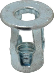 RivetKing - 1/4-20 UNC Thread, Clear Zinc Plated, Steel, Screwdriver Installed Rivet Nut - 1/64 to 0.075" Grip, 5/8" Flange Diam, 0.718" Long - Americas Tooling