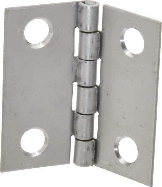 Made in USA - 1-1/2" Long x 1-1/2" Wide x 0.035" Thick, 302/304 Stainless Steel Commercial Hinge - 4 Holes, 0.086" Pin Diam - Americas Tooling