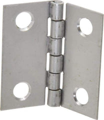 Made in USA - 1-1/2" Long x 1-1/2" Wide x 0.035" Thick, 302/304 Stainless Steel Commercial Hinge - 4 Holes, 0.086" Pin Diam - Americas Tooling