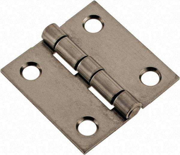 Made in USA - 1-1/2" Long x 1-1/2" Wide x 0.05" Thick, 302/304 Stainless Steel Commercial Hinge - 4 Holes, 0.12" Pin Diam - Americas Tooling