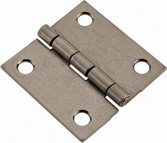 Made in USA - 2" Long x 2" Wide x 0.062" Thick, 302/304 Stainless Steel Commercial Hinge - 4 Holes, 0.12" Pin Diam - Americas Tooling