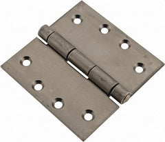 Made in USA - 4" Long x 4" Wide x 1/8" Thick, 302/304 Stainless Steel Commercial Hinge - 8 Holes, 0.25" Pin Diam - Americas Tooling