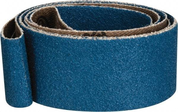 Made in USA - 1" Wide x 42" OAL, 80 Grit, Zirconia Alumina Abrasive Belt - Zirconia Alumina, Medium, Coated, X Weighted Cloth Backing - Americas Tooling