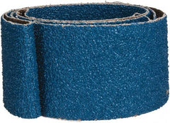 Made in USA - 2" Wide x 48" OAL, 36 Grit, Zirconia Alumina Abrasive Belt - Zirconia Alumina, Very Coarse, Coated, X Weighted Cloth Backing - Americas Tooling