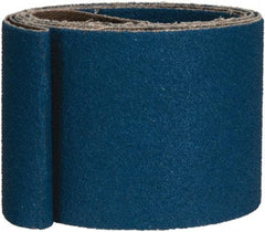 Made in USA - 2" Wide x 48" OAL, 80 Grit, Zirconia Alumina Abrasive Belt - Zirconia Alumina, Medium, Coated, X Weighted Cloth Backing - Americas Tooling