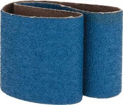 Made in USA - 3" Wide x 21" OAL, 36 Grit, Zirconia Alumina Abrasive Belt - Zirconia Alumina, Very Coarse, Coated, X Weighted Cloth Backing - Americas Tooling