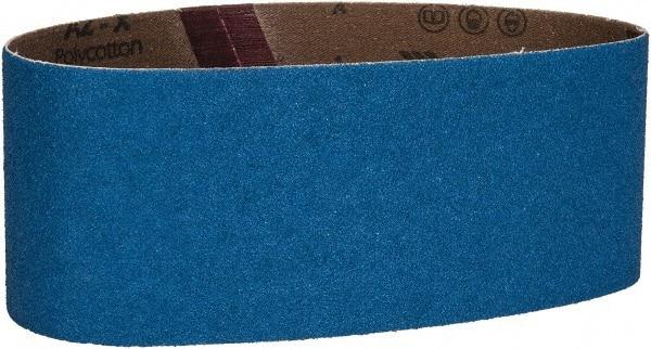 Made in USA - 3" Wide x 21" OAL, 60 Grit, Zirconia Alumina Abrasive Belt - Zirconia Alumina, Medium, Coated, X Weighted Cloth Backing - Americas Tooling