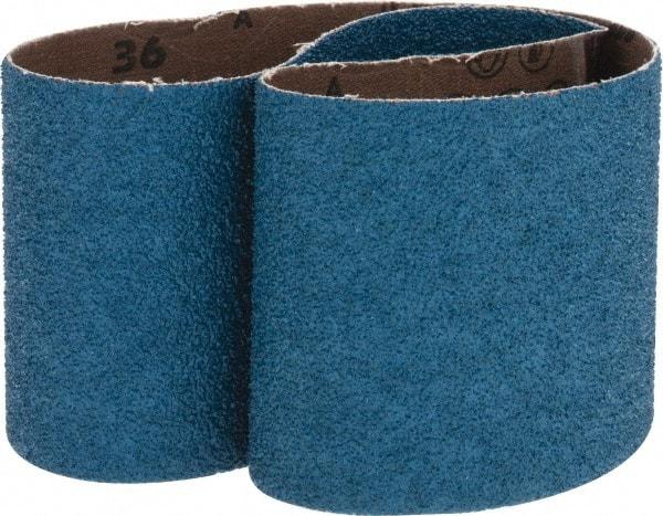 Made in USA - 3" Wide x 24" OAL, 36 Grit, Zirconia Alumina Abrasive Belt - Zirconia Alumina, Very Coarse, Coated, X Weighted Cloth Backing - Americas Tooling