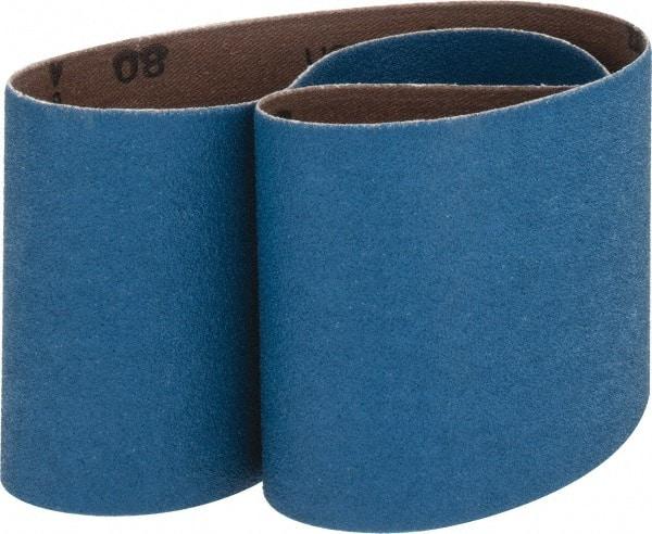 Made in USA - 3" Wide x 24" OAL, 80 Grit, Zirconia Alumina Abrasive Belt - Zirconia Alumina, Medium, Coated, X Weighted Cloth Backing - Americas Tooling