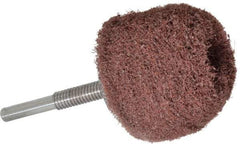 Superior Abrasives - 2" Diam x 2" Thick, Mounted Polishing Wheel - Medium Grade, 1/4" Shank Diam - Americas Tooling