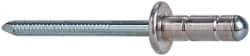 RivetKing - Size 84-86 Dome Head Aluminum Multi Grip Blind Rivet - Steel Mandrel, 0.156" to 3/8" Grip, 0.511" Head Diam, 0.257" to 0.261" Hole Diam, 0.59" Length Under Head, 1/4" Body Diam - Americas Tooling