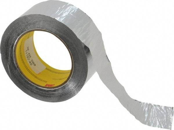 3M - 2" x 55m Silver Foil Tape - 4.6 mil, Acrylic Adhesive, Aluminum Foil Backing, 30 Lb/ln Tensile Strength, -65.2°F to 300°F, Series 425 - Americas Tooling