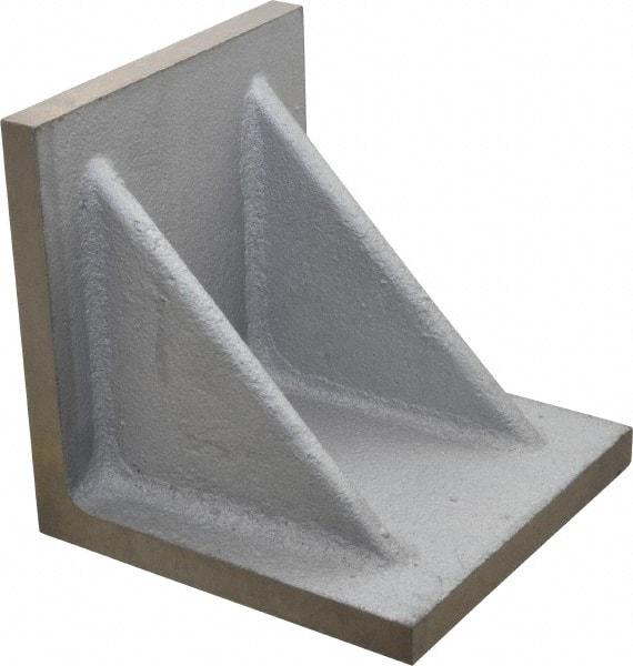 Interstate - 6" Wide x 6" Deep x 6" High Cast Iron Precision-Ground Angle Plate - Standard Plate, Flat Surface, Double Web, Single Plate - Americas Tooling