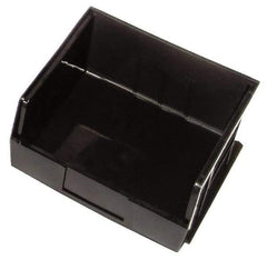 Quantum Storage - 50 Lb. Load Capacity, 10-7/8" Deep, Black Polypropylene Hopper Stacking Bin - 5" High x 11" Wide x 10-7/8" Long - Americas Tooling