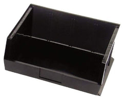 Quantum Storage - 75 Lb. Load Capacity, 14-3/4" Deep, Black Polypropylene Hopper Stacking Bin - 7" High x 16-1/2" Wide x 14-3/4" Long - Americas Tooling