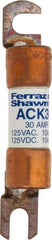 Ferraz Shawmut - 30 Amp Time Delay Round Forklift & Truck Fuse - 125VAC, 125VDC, 3.07" Long x 0.5" Wide, Bussman ACK30, Ferraz Shawmut ACK30 - Americas Tooling