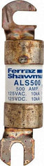 Ferraz Shawmut - 500 Amp General Purpose Round Forklift & Truck Fuse - 125VAC, 125VDC, 4.71" Long x 1" Wide, Bussman ALS500, Ferraz Shawmut ALS500 - Americas Tooling