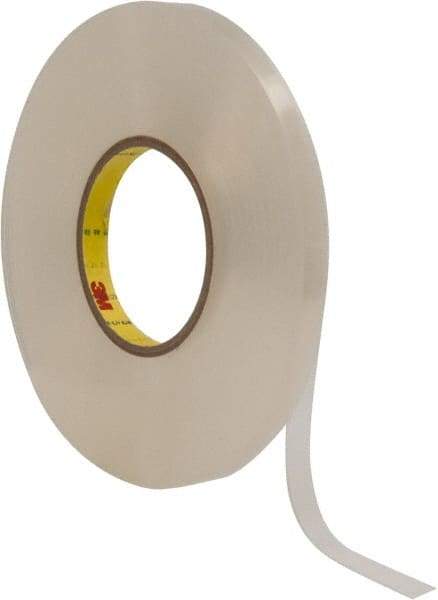 3M - 1/2" x 27 Yd Acrylic Adhesive Double Sided Tape - 1/32" Thick, Clear, Acrylic Foam Liner, Continuous Roll, Series 4658F - Americas Tooling