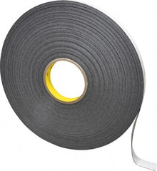 3M - 3/4" x 72 Yd Rubber Adhesive Double Sided Tape - 1/32" Thick, Black, Polyethylene Foam Liner, Continuous Roll, Series 4462B - Americas Tooling