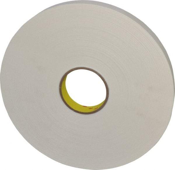 3M - 1" x 72 Yd Rubber Adhesive Double Sided Tape - 1/32" Thick, White, Polyethylene Foam Liner, Continuous Roll, Series 4462W - Americas Tooling