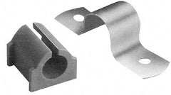 ZSI - 1-1/4 Pipe, Grade 304 Stainless Steel, Pipe Strap with Cushion - 2 Mounting Holes - Americas Tooling