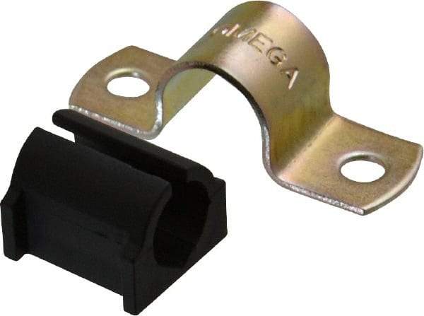 ZSI - 1/2" Tube, Steel, Zinc Plated Tube Strap with Cushion - 2 Mounting Holes - Americas Tooling