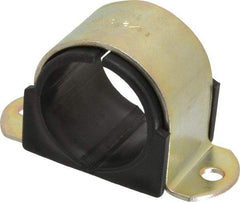 ZSI - 1-1/2" Tube, Steel, Zinc Plated Tube Strap with Cushion - 2 Mounting Holes - Americas Tooling