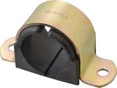 ZSI - 1-1/4 Pipe, Steel, Zinc Plated Pipe Strap with Cushion - 2 Mounting Holes - Americas Tooling