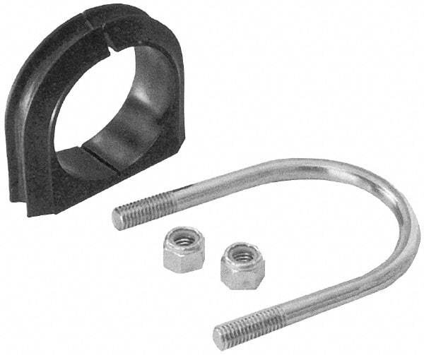 ZSI - 1" Pipe, Steel U Bolt Clamp with Cushion - Electro Galvanized, 1/2" Panel Thickness - Americas Tooling