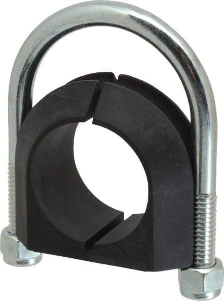 ZSI - 1-1/4" Pipe, Steel U Bolt Clamp with Cushion - Electro Galvanized, 3/4" Panel Thickness - Americas Tooling