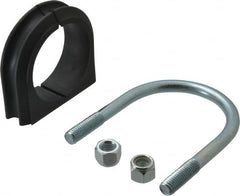 ZSI - 2-1/2" Pipe, Steel U Bolt Clamp with Cushion - Electro Galvanized, 1" Panel Thickness - Americas Tooling