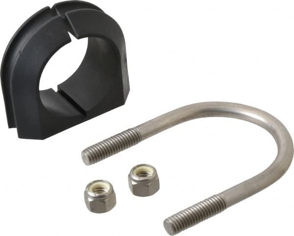 ZSI - 1-1/2" Pipe, Grade 316 Stainless Steel U Bolt Clamp with Cushion - 3/4" Panel Thickness - Americas Tooling