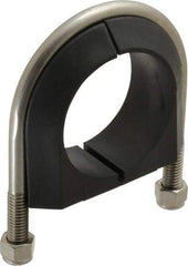 ZSI - 2" Pipe, Grade 316 Stainless Steel U Bolt Clamp with Cushion - 3/4" Panel Thickness - Americas Tooling