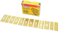 C.H. Hanson - 15 Piece, 1/2 Inch Character Size, Brass Stencil - Contains Figure Set - Americas Tooling