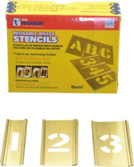 C.H. Hanson - 15 Piece, 1 Inch Character Size, Brass Stencil - Contains Figure Set - Americas Tooling