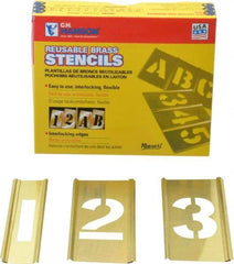 C.H. Hanson - 15 Piece, 2 Inch Character Size, Brass Stencil - Contains Figure Set - Americas Tooling