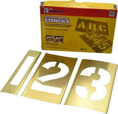 C.H. Hanson - 15 Piece, 4 Inch Character Size, Brass Stencil - Contains Figure Set - Americas Tooling