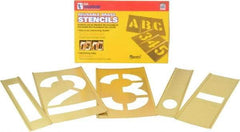 C.H. Hanson - 14 Piece, 6 Inch Character Size, Brass Stencil - Contains Figure Set - Americas Tooling