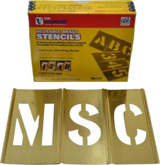 C.H. Hanson - 33 Piece, 2-1/2 Inch Character Size, Brass Stencil - Contains Letter Set - Americas Tooling