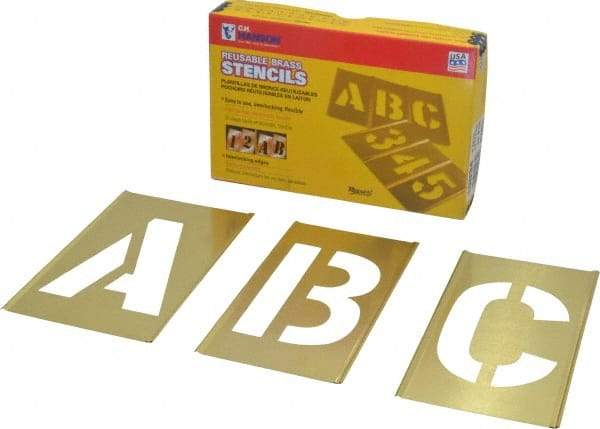 C.H. Hanson - 33 Piece, 4 Inch Character Size, Brass Stencil - Contains Letter Set - Americas Tooling