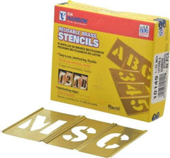 C.H. Hanson - 92 Piece, 1-1/2 Inch Character Size, Brass Stencil - Contains Three A Fonts - Americas Tooling