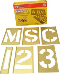 C.H. Hanson - 92 Piece, 5 Inch Character Size, Brass Stencil - Contains Three A Fonts - Americas Tooling