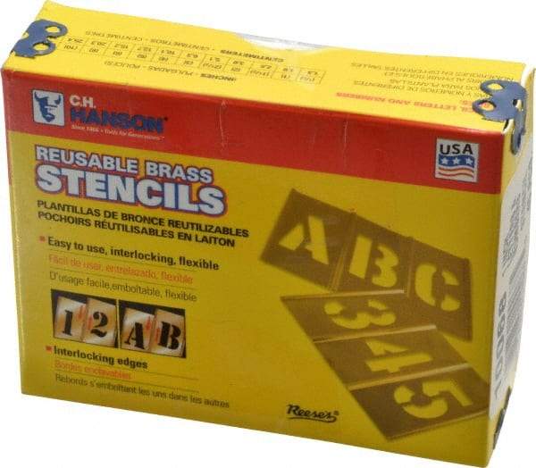 C.H. Hanson - 45 Piece, 1 Inch Character Size, Brass Stencil - Americas Tooling